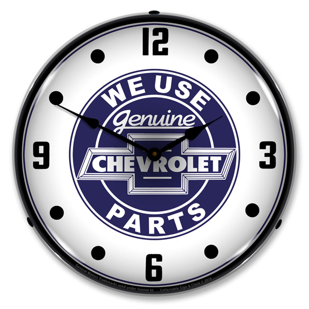 We Use Genuine Chevrolet Parts 14" LED Wall Clock