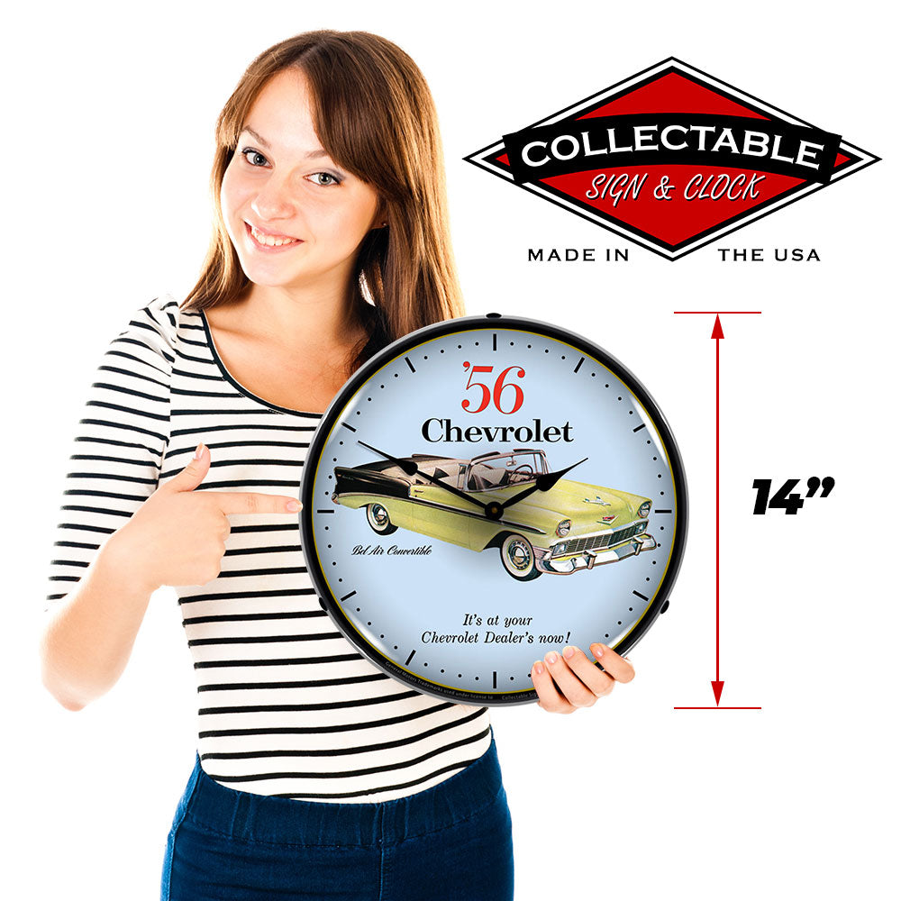 1956 Chevrolet Bel Air Convertible 14" LED Wall Clock