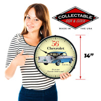 1956 Chevrolet "Two Ten 2 Door Sedan" 14" LED Wall Clock