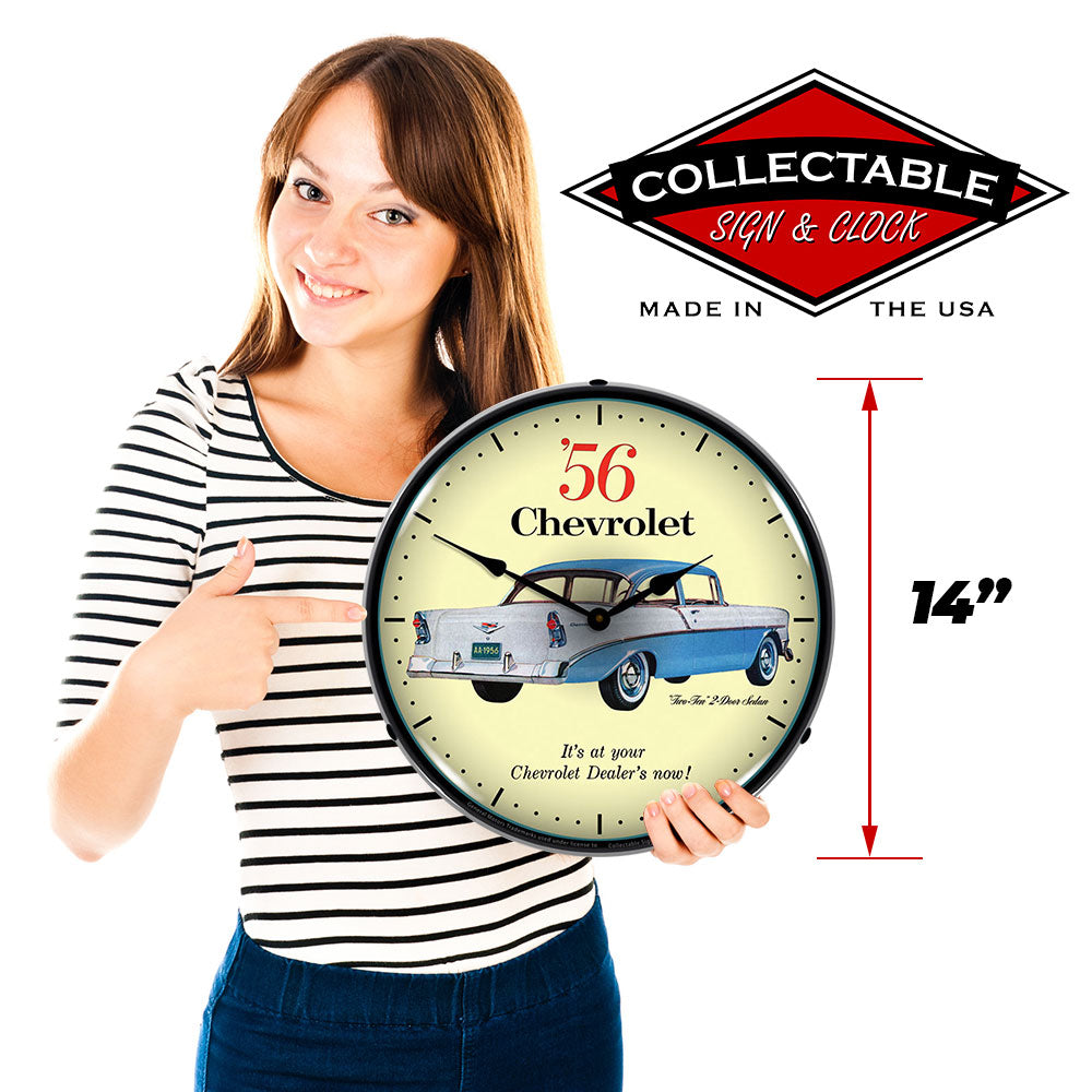 1956 Chevrolet "Two Ten 2 Door Sedan" 14" LED Wall Clock