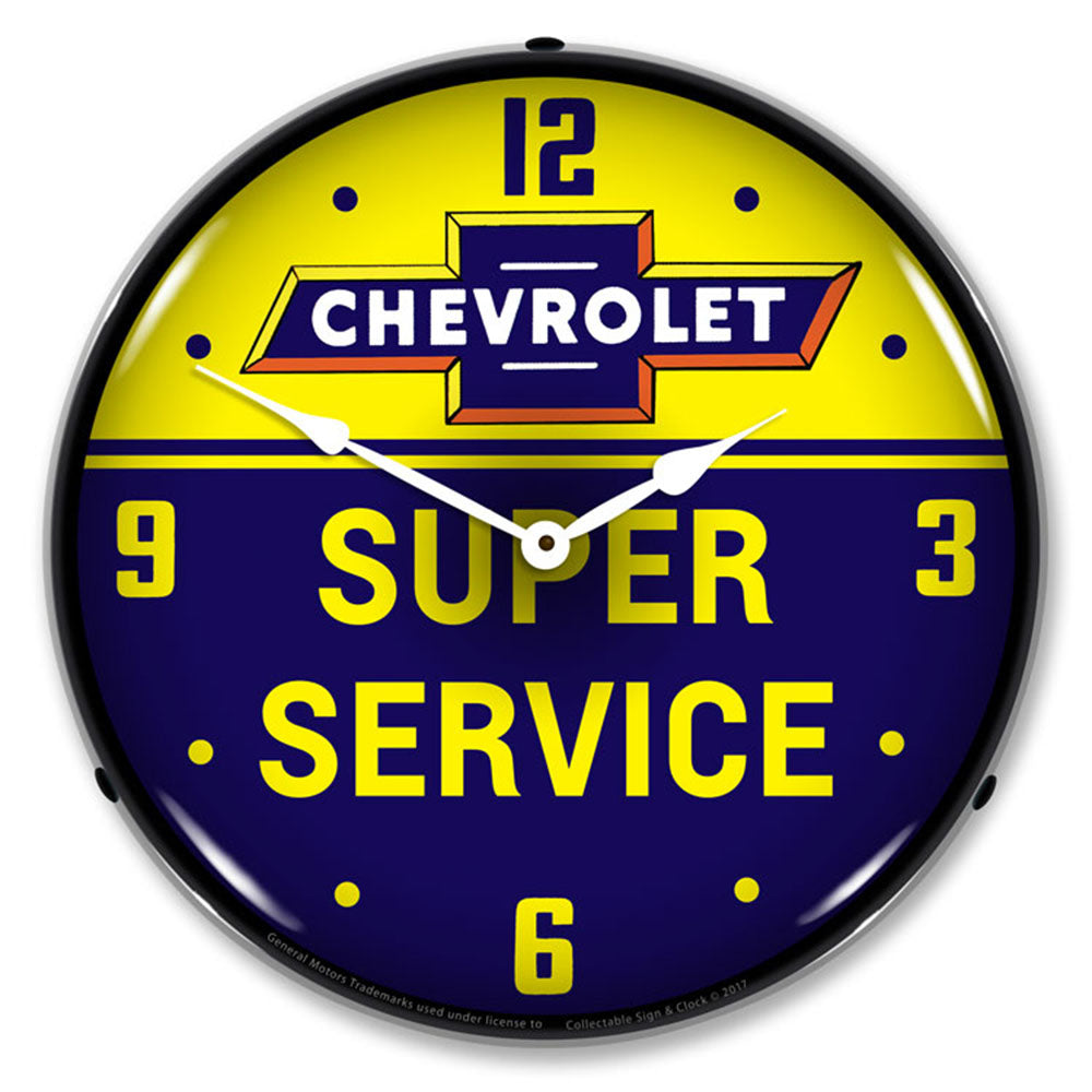 Chevrolet Bowtie Super Service 14" LED Wall Clock