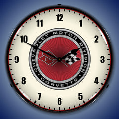 Corvette Motor Division, 68-82 14" LED Wall Clock
