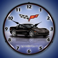 Corvette C6 Black 14" LED Wall Clock