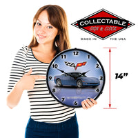 Corvette C6 Supersonic Blue 14" LED Wall Clock