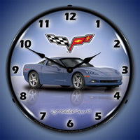 Corvette C6 Supersonic Blue 14" LED Wall Clock