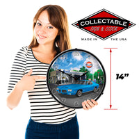 1971 Pontiac GTO at Gulf Station 14" LED Wall Clock
