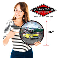1955 Bel Air at Mitch's Garage Station 14" LED Wall Clock