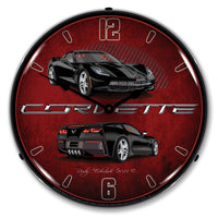 Corvette C7 Black 14" LED Wall Clock