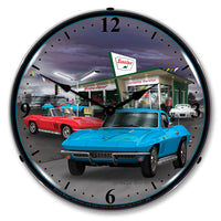 1966 Sinclair Vette Garage 14" LED Wall Clock