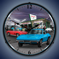 1966 Sinclair Vette Garage 14" LED Wall Clock