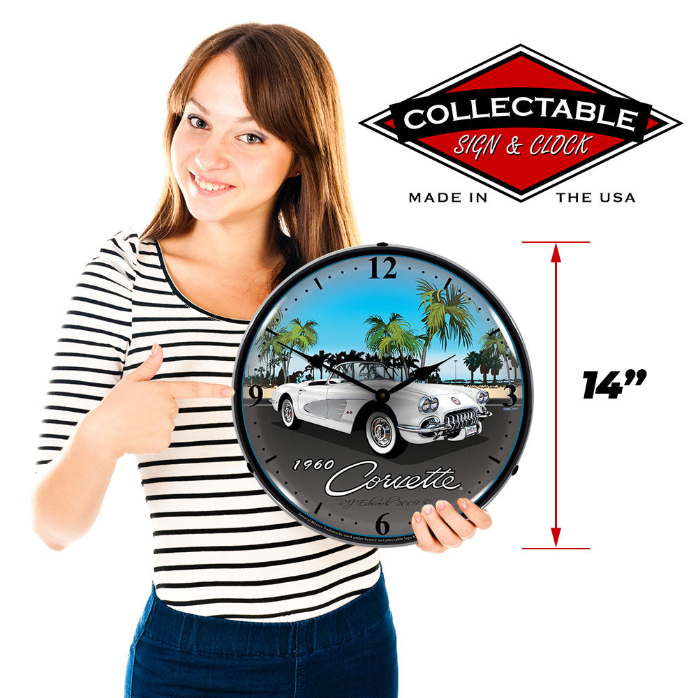 1960 Corvette 14" LED Wall Clock