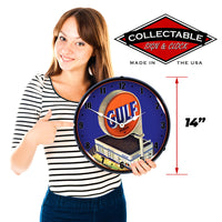 Gulf Station 1960 14" LED Wall Clock