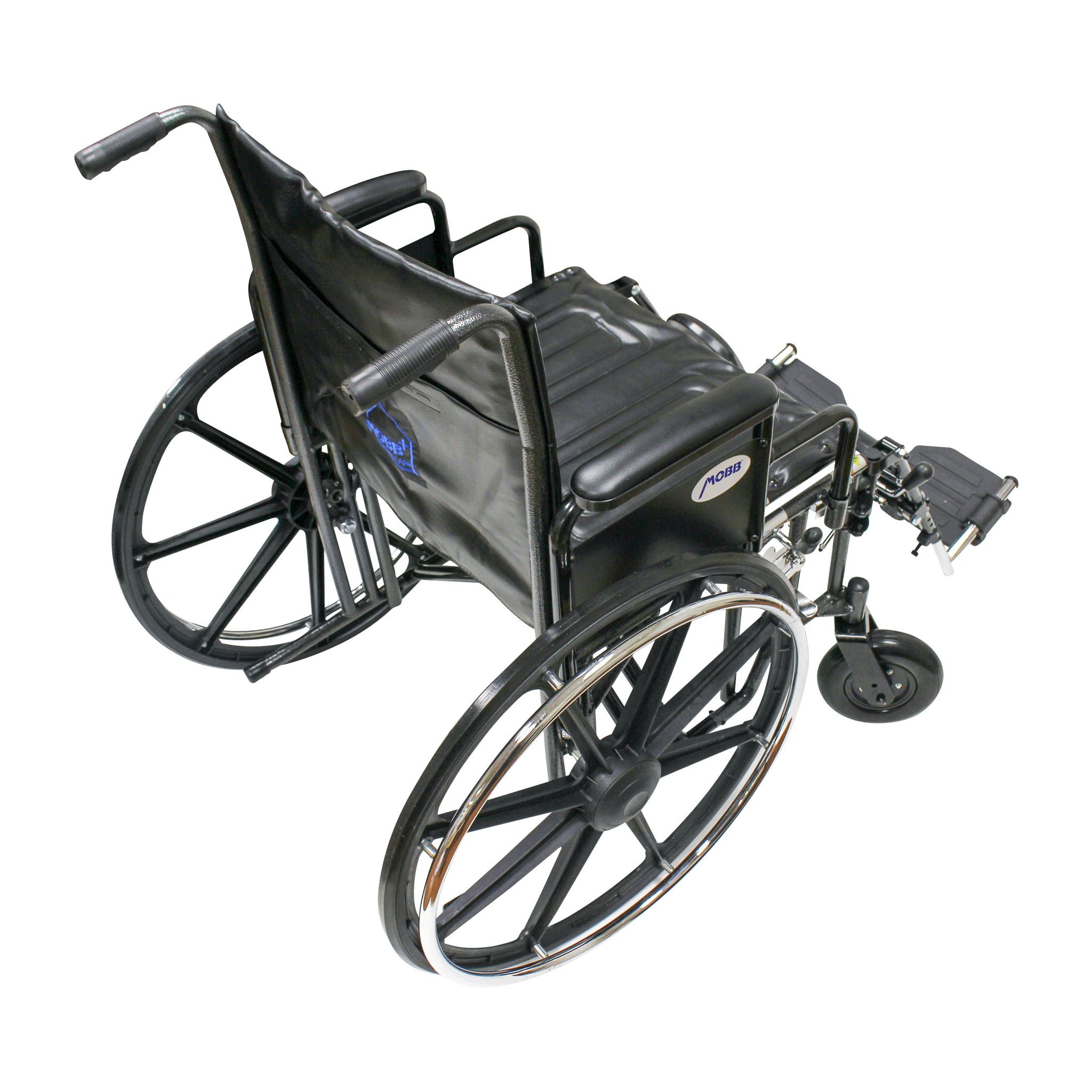 MOBB Bariatric Steel Wheelchair, 22" Seat, Detachable Arm Rest & Elevated Leg Rest
