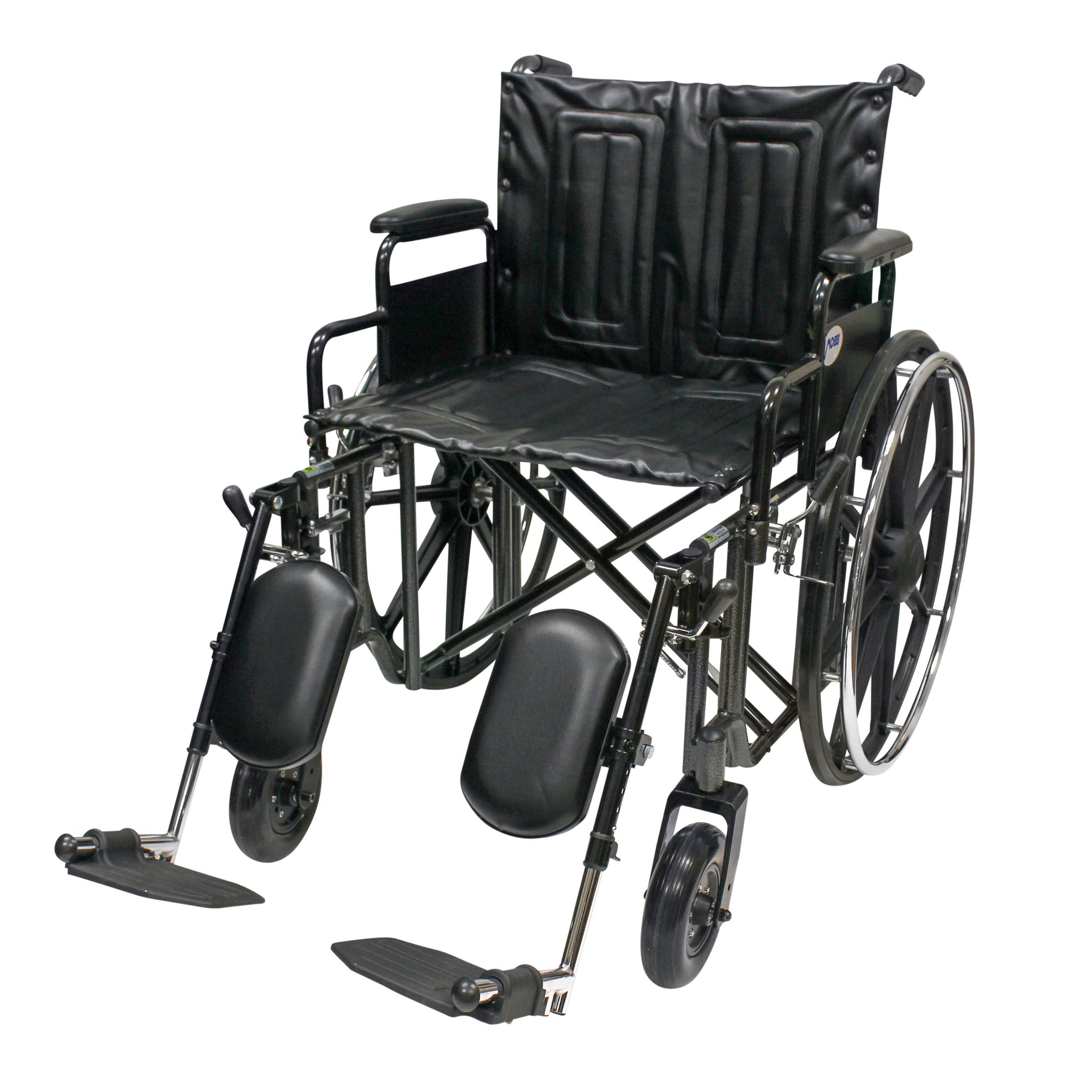 MOBB Bariatric Steel Wheelchair, 22" Seat, Detachable Arm Rest & Elevated Leg Rest