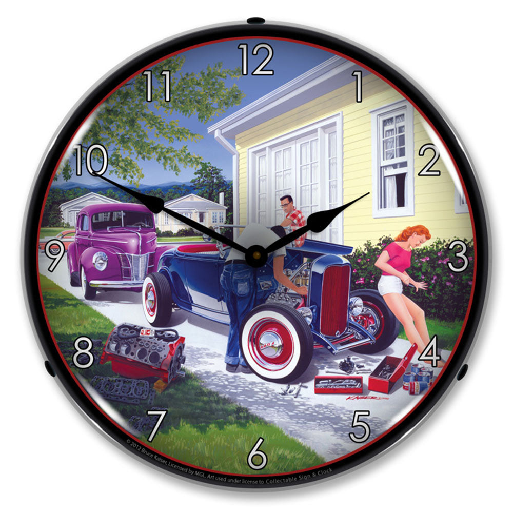 Shade Tree Mechanic 14" LED Wall Clock