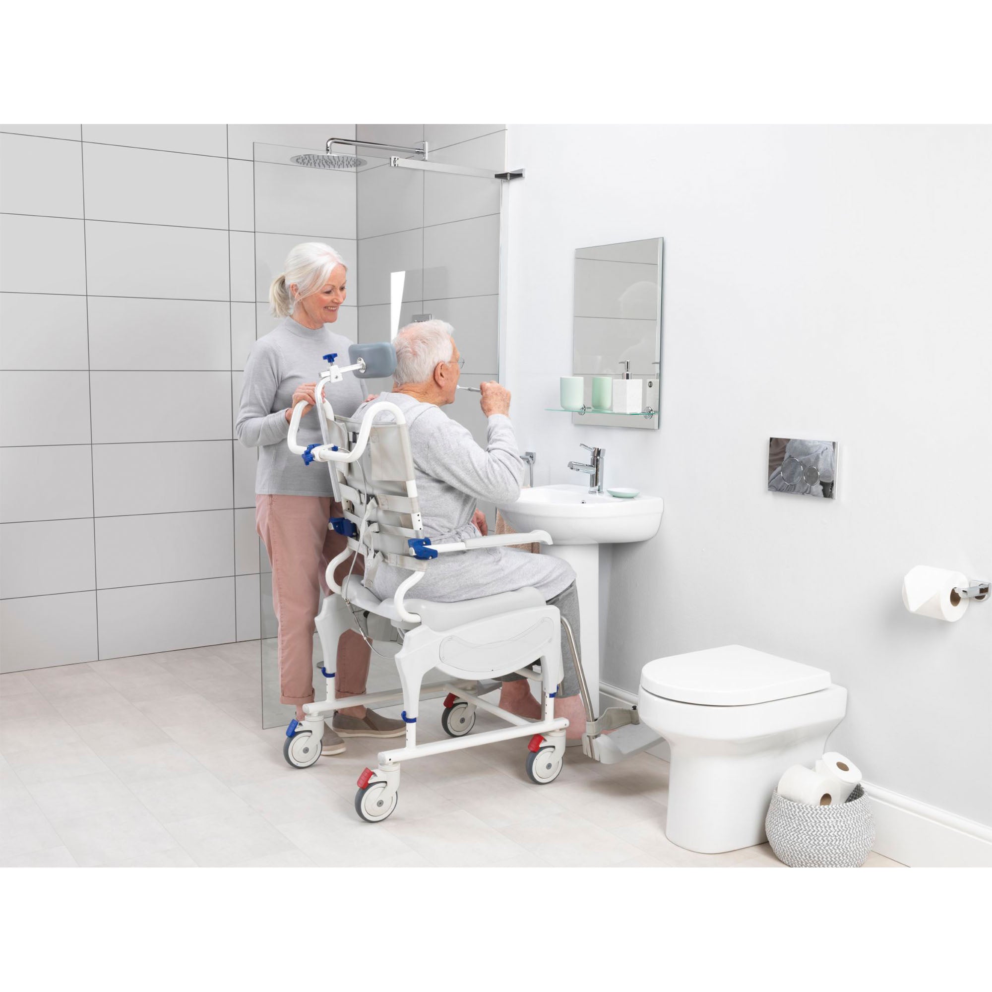 Aquatec ERGOVIP Tilt-in-Space Shower Commode Chair