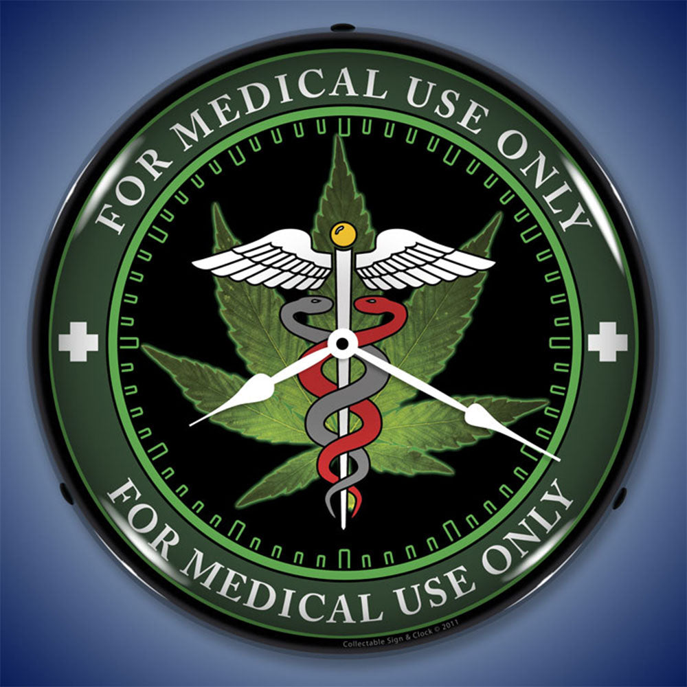 Medical Marijuana "For Medical Use Only" 14" LED Wall Clock