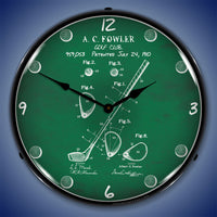 1910 Golf Club Patent 14" LED Wall Clock