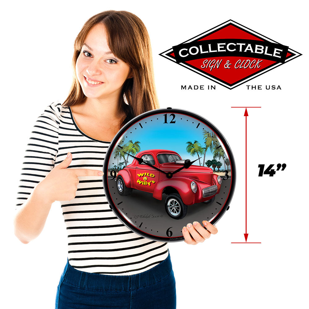 Wild Willys Gasser 14" LED Wall Clock
