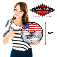 Grumman F4F Wildcat 14" LED Wall Clock