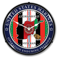 Marine Veteran Operation Enduring Freedom 14" LED Wall Clock