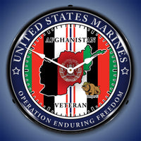Marine Veteran Operation Enduring Freedom 14" LED Wall Clock