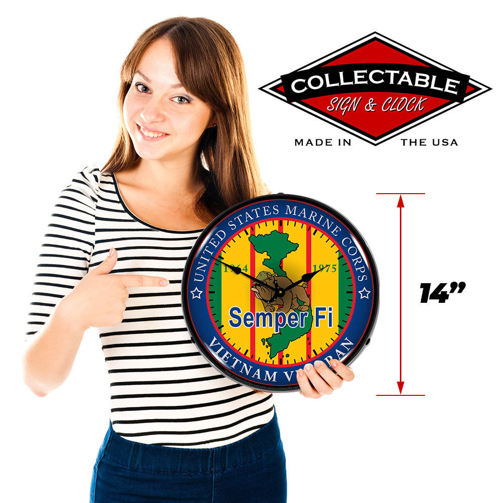 Marine Vietnam Veteran 14" LED Wall Clock