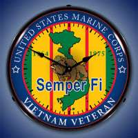 Marine Vietnam Veteran 14" LED Wall Clock