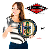 Navy Veteran Operation Desert Storm 14" LED Wall Clock