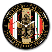 Navy Veteran Operation Iraqi Freedom 14" LED Wall Clock