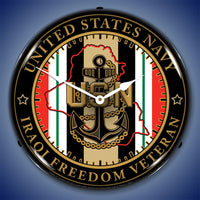 Navy Veteran Operation Iraqi Freedom 14" LED Wall Clock