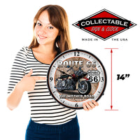 Route 66 "The Mother Road" 14" LED Wall Clock