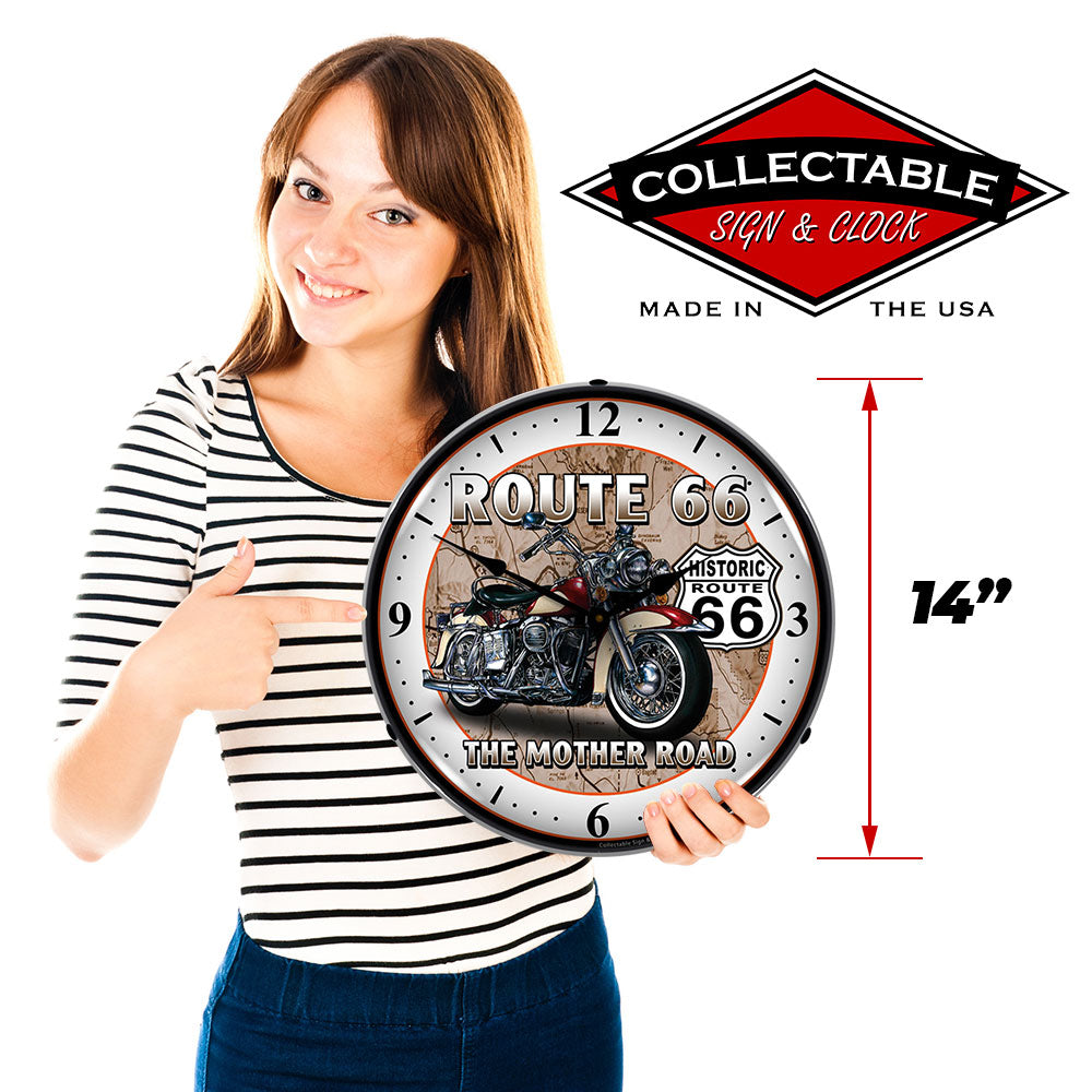 Route 66 "The Mother Road" 14" LED Wall Clock