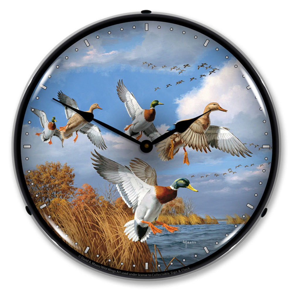 Mallards 14" LED Wall Clock