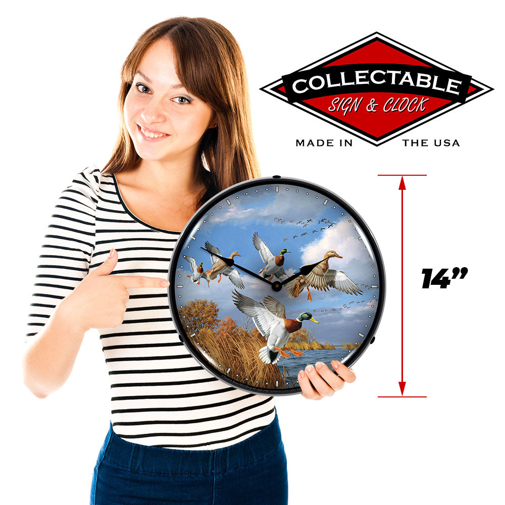 Mallards 14" LED Wall Clock