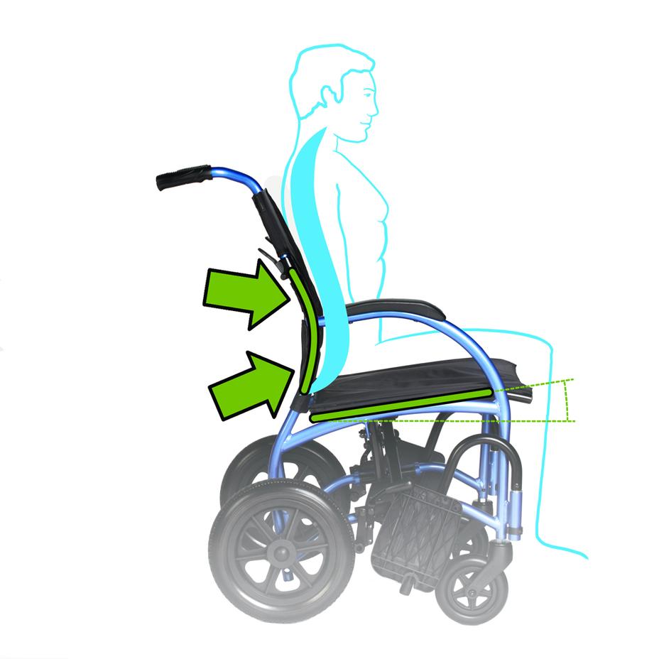Strongback Mobility Excursion 12S+ Transport Wheelchair with Attendant Brakes