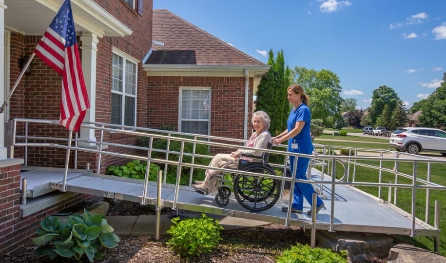 Safely Pushing a Wheelchair Up and Down a Ramp