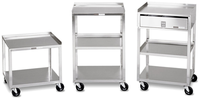 Amrex Mobile Stand - Stainless Steel - 2-shelf — for Clinical Electrotherapy in Clinical and Institutional Care