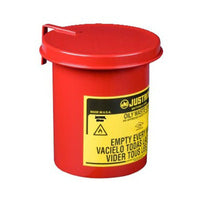 Justrite Oily Waste Mini Benchtop Can for Long Cotton-Tip Applicators, 45 Gallon, SoundGard Cover