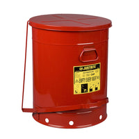 Justrite Oily Waste Can, 21 Gallon, Foot-Operated Self-Closing SoundGard Cover