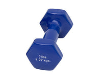 CanDo vinyl coated dumbbell - 5 lb - Blue, each — for Strength Training and Rehabilitation