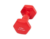 CanDo vinyl coated dumbbell - 6 lb - Red, each — for Strength Training and Rehabilitation