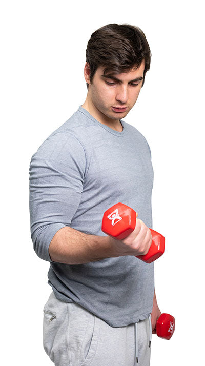CanDo vinyl coated dumbbell - 6 lb - Red, each — for Strength Training and Rehabilitation