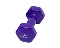 CanDo Vinyl Coated Dumbbell, Purple (7 lb), Each — for Strength Training and Rehabilitation