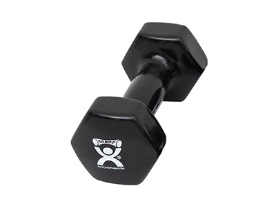 CanDo vinyl coated dumbbell - 8 lb - Black, each — for Strength Training and Rehabilitation