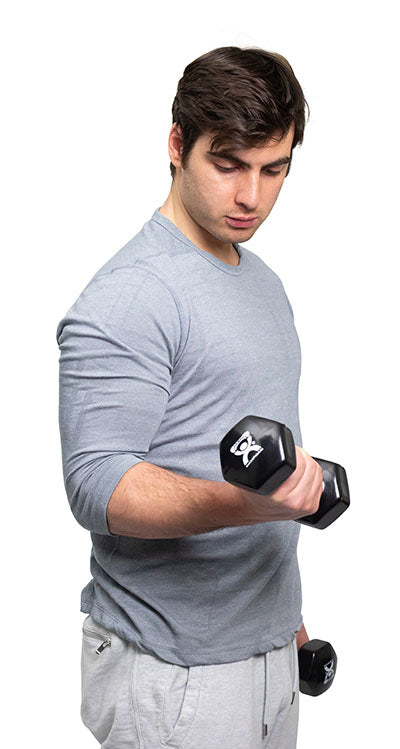 CanDo Vinyl Coated Dumbbell, Black (8 lb), Pair — for Strength Training and Rehabilitation
