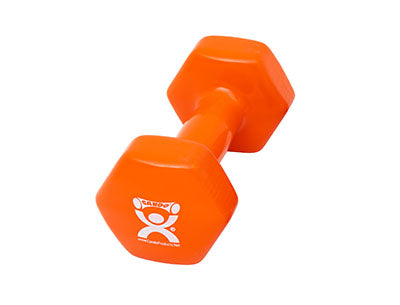 CanDo Vinyl Coated Dumbbell, Orange (10 lb), Each — for Strength Training and Rehabilitation