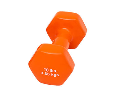 CanDo vinyl coated dumbbell - 10 lb - Orange, each — for Strength Training and Rehabilitation