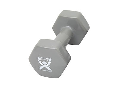 CanDo Vinyl Coated Dumbbell, Silver (15 lb), Each — for Strength Training and Rehabilitation