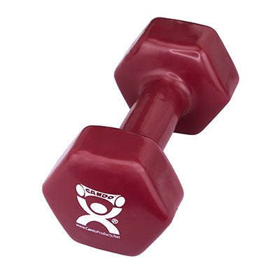 CanDo Vinyl Coated Dumbbell, Maroon (12 lb), Each — for Strength Training and Rehabilitation
